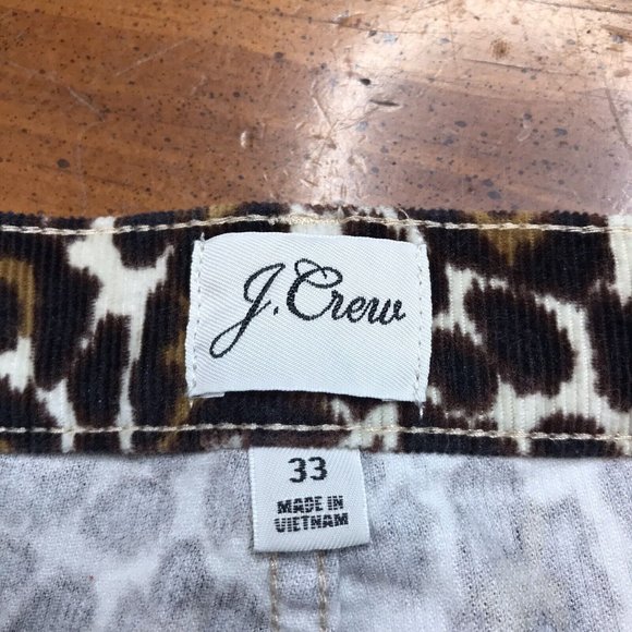 J.Crew Pants Women’s 33 Leopard Print Stretch Pockets Corduroy Skinny Leg Casual - Picture 2 of 10